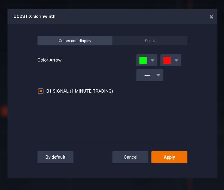 กดปุ่ม Apply เพื่อเรียกใช้สคริปต์ UCDST บนกราฟ
